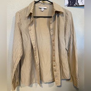 Soft tan and black pin stripped dress shirt